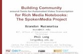 Building Community for Rich Media Notebooks: The SpokenMedia Project at NMC 2009