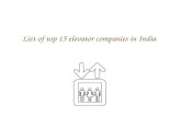 Top 15 elevator companies in india