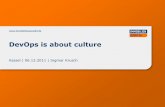 Itsm camp - DevOps is about culture