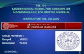 Mathematical Model for Abrasive Jet machining Ajm for Brittle Material