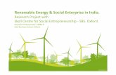 Renewable Energy and Social Enterprise in India- Reasearch
