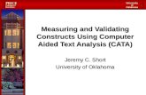 Measuring and Validating Constructs Using Computer Aided Text Analysis (CATA)