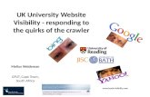 UK University Website Visibility - responding to the quirks of the crawler