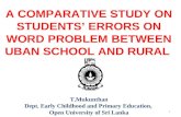 Comparativ Study on Students' Errors on Word Problem between Urban School and Rural School