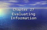 Chapter 27 Evaluating Information