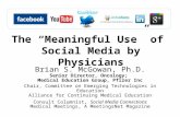 The “Meaningful Use” of Social Media by Physicians