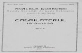 Analele Dobrogei Anul XIX Vol I Cadrilaterul 1913 1938 Vol I