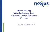Marketing Workshop For Community Sports Clubs From Nexus Community