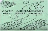1992 Staff Yearbook, Camp Shenandoah, B.S.A. near Stauton, Virginia.