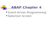 ABAP Event-driven Programming &Selection Screen