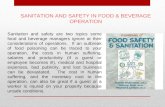 SANITATION AND SAFETY IN FOOD & BEVERAGE OPERATION