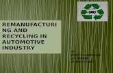 remanufacturing and recycling in automotive industry