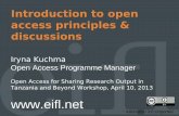 Introduction to open access principles & discussions