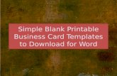 Easy Blank Printable Business Card Layout Templates for Word