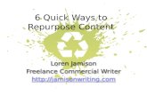 6 Quick Ways to Repurpose Content