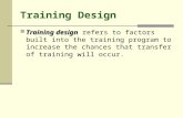 Training design