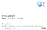 Pedagogical best practice criteria for sustainable elearning