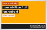 Automatically turn Wi-Fi on / off on Android with Tasker