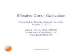 Effective Donor Cultivation, presented for CharityChannel.com