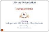 IUB Library Orientation class
