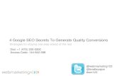 Web123 4 Google SEO Secrets To Generate Quality Conversions-11-16-2011