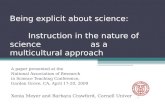 Instruction in Nature of Science as a Multicultural Approach