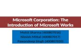 Microsoft Corporation the Introduction of Microsoft Works