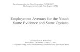 Employment Avenues For The Youth   Some Evidence And Some Options