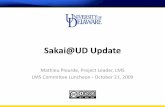 10-21-2009 Sakai@UD Update LMS Committee