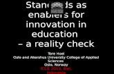 Standards as enablers for innovation in education - a reality check