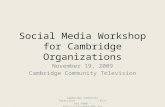 Social Media Workshop for Cambridge Organizations 2009 11 19