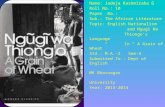 English Nationalism and Ngugi wa Thiongo language in 'A Grain of Wheat