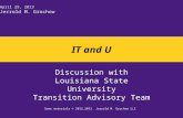 IT and U: Discussion with LSU Transition Advisory Team