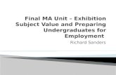 MA Presentation - Subject Value and Employment