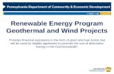 PA DCED Renewable Energy Program GeoThermal And Wind Projects