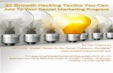 Get MORE Cosmetic and Implant New Dental Patients by Adding These 21 Actionable Growth Hacking Strategies to Your Dental Marketing Program