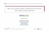 Open source software adoption: enterprises and communities - How to build a business with OS BI