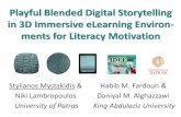 Playful Blended Digital Storytelling in 3D Immersive eLearning Environments for Literacy Motivation
