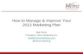 How To Manage and Improve Your 2012 Marketing Plan