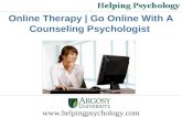 Online Therapy - Go Online With A Counseling Psychologist