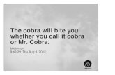 The cobra will bite you whether you call it cobra or Mr. Cobra.