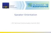 Speaker Orientation 2012