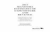 2013 MANITOBA ESTIMATES OF EXPENDITURE AND REVENUE