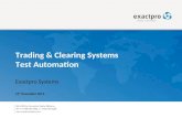 Trading Clearing Systems Test Automation