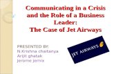 Communicating in a Crisis : The Case of Jet Airways