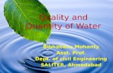 Quality and quantity of water m1