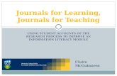 Journals for Learning, Journals for Teaching (LILAC 2009)
