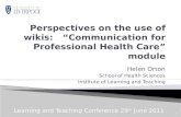 Helen orton perspectives on the use of wikis for edd. july