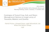 Catalogue of tested crop, soil, and water management options in target areas of Tanzania, Malawi, and Zambia