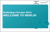 Radiodays Europe 2013: WELCOME TO BERLIN